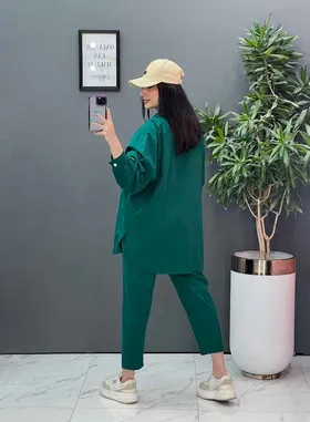 ست مانتو شلوار لینن کمربند Dior