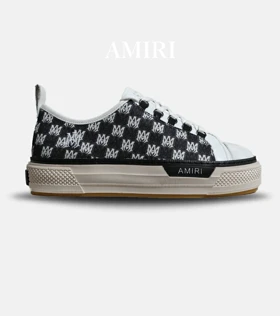 کفش اسنیکرزمشکی سفید Amiri Text مدل 5983
