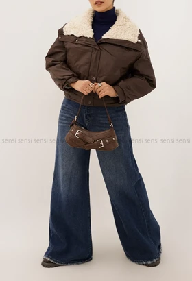 کاپشن چرم وارداتی یقه تدی کد1004847