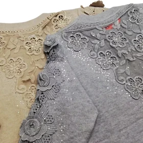 بلوز بافت مجلسی زنانه گپ ترک گل برجسته