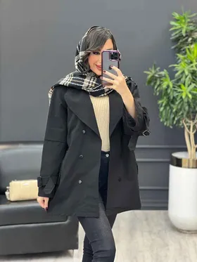 بارانی شش دکمه جیب پاگن