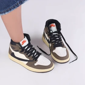 کتانی مستر مدل NIKE air jordan سفید قهوه ای کد 0001