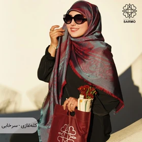 روسری ژاکارد رونا لوکس (کله غازی - سرخابی)