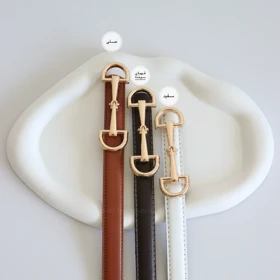 کمربند چرمی مات زنانه مدلbe7044 (قهوه ای سوخته)