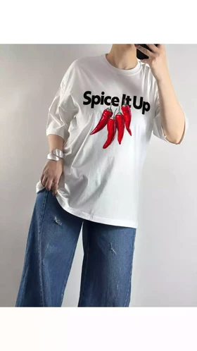 تیشرت باکسی فلفل زنانه 86688