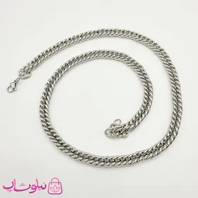 گردنبند مردانه زنجیری کارتیه استیل نقره ای