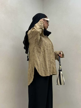 شومیز گیپور آستین دکمه