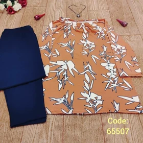 بلوز شلوار زنانه سایز بزرگ سکسن طرح گل 3