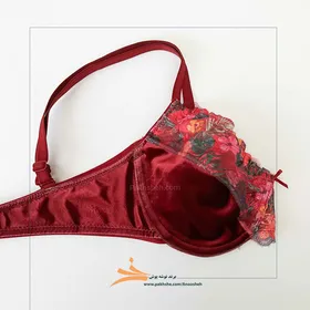 ست مخمل فنردار Maroon برند نوشه پوش