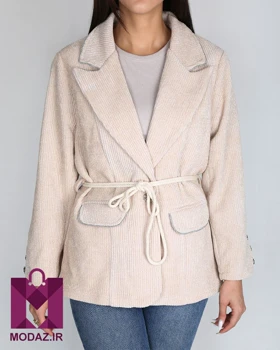 کت بیسکوییتی آستین سه دکمه MODAZ clothes (کرم)