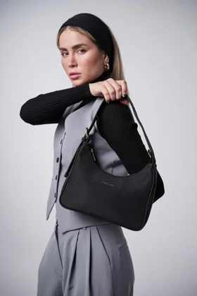 کیف دستی زنانه چرم مصنوعی دیوید جونز DAVIDJONES (مشکی)