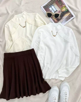 پلیور بافت گپ سرشانه چین کد 5422