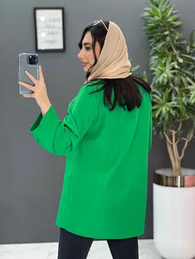 مانتو کتی دکمه طلایی آستین پاگن
