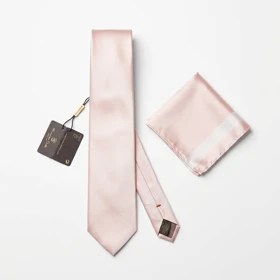 کراوات و پوشت ساتن مخملی برند Massimo Dutti (گلبهی)