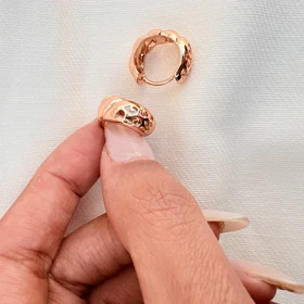 گوشواره حلقه‌ای بافت پیچی ژوپینگ