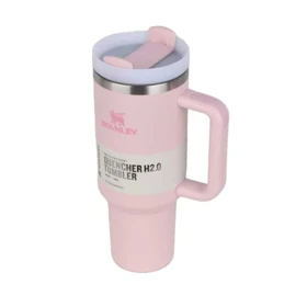 ماگ استنلی مدل Quencher Tumbler H2.0 کد 40oz گنجایش 1.18 لیتر رنگ صورتی پاستیلی
