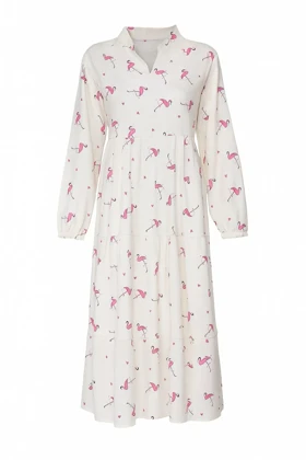 پیراهن زنانه لینن طرح فلامینگو