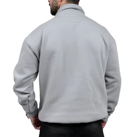 دورس مردانه یقه نیم زیپ طوسی طرح NC