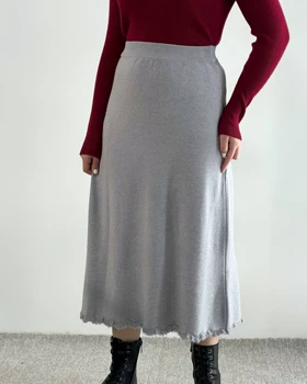 دامن بافت میدی پایین ریش کد 4456