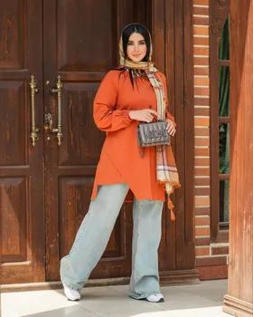 شومیز مانتویی دکمه کج راه کد 2033