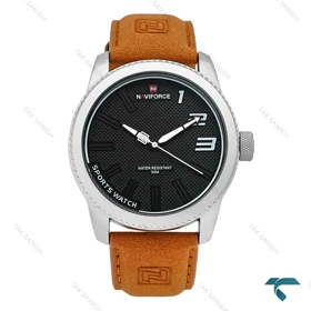ساعت نیوی فورس NF9202 مردانه بند جیر عسلی NaviForce-7657-G