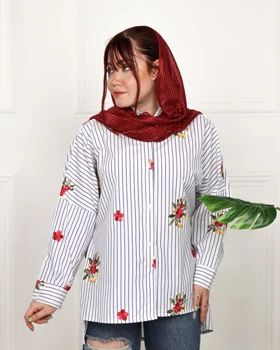 شومیز خطی گلدوزی دار زنانه 0930