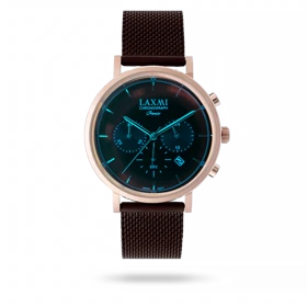 ساعت مچی مردانه لاکسمی بند حصیری رزگلد کد Laxmi 8124/4