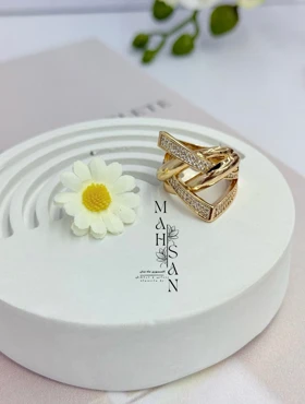 انگشتر زنانه فوق العاده جذاب ژوپینگ مشابه طلا سایز8
