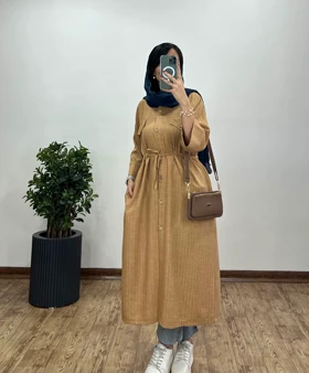 مانتو بلند کمر گت دار المیرا