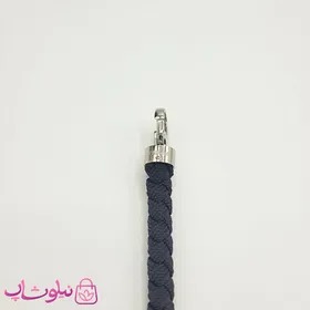 دستبند امگا برزنتی یا کنفی مشکی قفل نقره ای مسترکپی کد 600