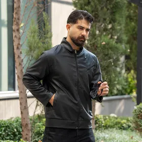 کاپشن چرم مردانه مدل Babak