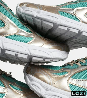 کفش کتانی مردانه و زنانه سبز طلایی Balenciaga 3XL مدل 6824