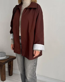 ترنچ کت Fly قهوه ای (قد کوتاه)