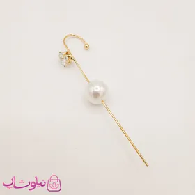 گوشواره زنانه کراس طرح نگین و مروارید