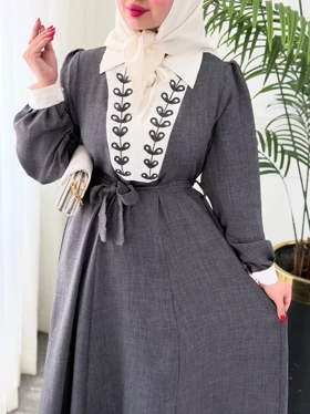 پیراهن گلاره 0584 (طوسی)