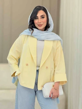 مانتو دو دکمه سر جیب دوبل