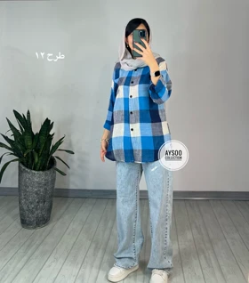 مانتو چهارخونه پنبه 1