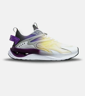 کفش کتانی مردانه سفید بنفش زرد ADIDAS Customize Run