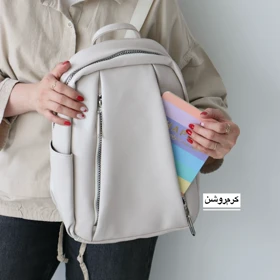 کوله پشتی دخترانه مدل درخشش (کرم روشن)
