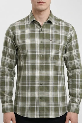 پیراهن مردانه چهارخانه آستین بلند نخ پنبه شیک 422