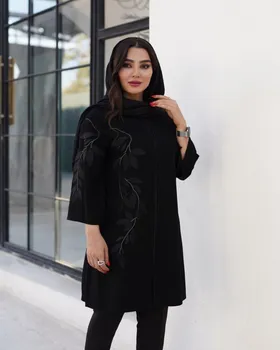 مانتو مدل گلدوزی درختی مدل کارین کد 2674