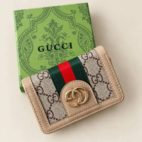 کیف کارت زنانه طرح گوچی (GUCCI) (کرم)