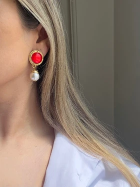 گوشواره زارا رنگی مرواریدی