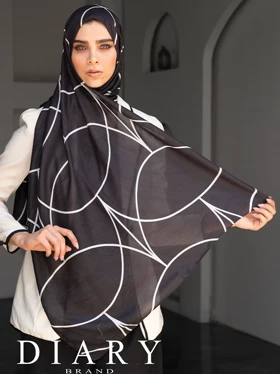 شال اسلیمی هندسی پهن مشکی