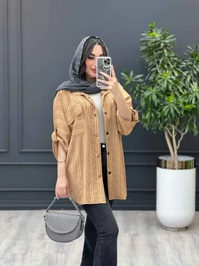 مانتو پانچ راه راه دو خط