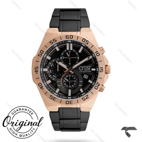 ساعت کرست مردانه 6269-2 صفحه مشکی بند مشکی Crest-10882-G