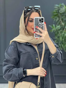 مانتو جین کاغذی دو جیب