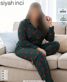 ست پیژامه بیگ سایز siyah inci کد 26505