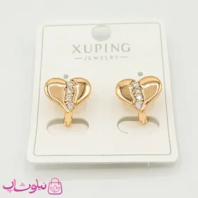 گوشواره ژوپینگ مدل قلب شکسته نگین‌دار