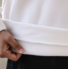 دورس یقه گرد سفید لش پارچه سه نخ پنبه کیفیت پرمیوم پلاس اورجینال دیلم